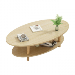 FINE Τραπεζάκι Σαλονιού Καθιστικού με Ράφι, Φυσικό  100x50x43cm