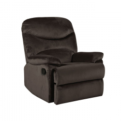 LUISA Πολυθρόνα Relax Σαλονιού - Καθιστικού Σκούρο Καφέ Velure  88x90x99cm