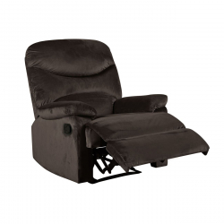 LUISA Πολυθρόνα Relax Σαλονιού - Καθιστικού Σκούρο Καφέ Velure  88x90x99cm