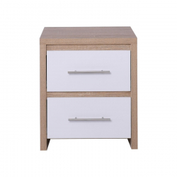 KENNEL Κομοδίνο 2 Συρτάρια, Απόχρωση Sonoma Άσπρο  47x39x57cm