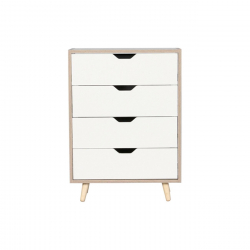 ALINA Συρταριέρα με 4 Συρτάρια Απόχρωση Sonoma - Άσπρο  56x29x77cm