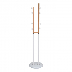 NORDIC DUO Καλόγερος Μέταλλο Βαφή Άσπρο, Φυσικό  Φ37x170cm