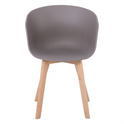 OPTIM Πολυθρόνα Ξύλινο Πόδι Οξιά Φυσικό, PP Sand Beige  54x51x79cm