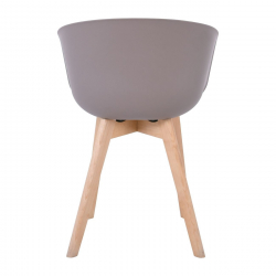 OPTIM Πολυθρόνα Ξύλινο Πόδι Οξιά Φυσικό, PP Sand Beige  54x51x79cm