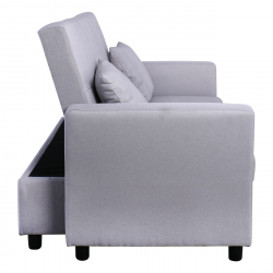 IMOLA Καναπές - Κρεβάτι Σαλονιού - Καθιστικού, 2Θέσιος Ύφασμα Ανοιχτό Γκρι  154x100x93(Κρεβ130x190x44)cm