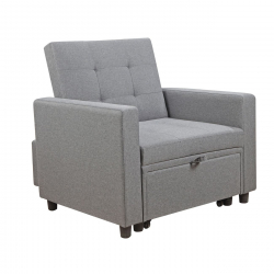 IMOLA Πολυθρόνα - Κρεβάτι Σαλονιού - Καθιστικού, Ύφασμα Ανοιχτό Γκρι  100x102x92(Κρεβ.75x180x44)cm