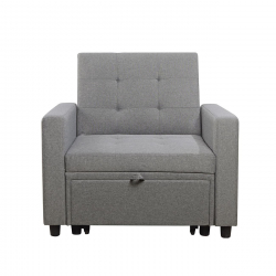 IMOLA Πολυθρόνα - Κρεβάτι Σαλονιού - Καθιστικού, Ύφασμα Ανοιχτό Γκρι  100x102x92(Κρεβ.75x180x44)cm