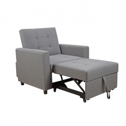 IMOLA Πολυθρόνα - Κρεβάτι Σαλονιού - Καθιστικού, Ύφασμα Ανοιχτό Γκρι  100x102x92(Κρεβ.75x180x44)cm