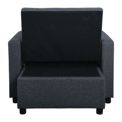 IMOLA Πολυθρόνα - Κρεβάτι Σαλονιού - Καθιστικού, Ύφασμα Σκούρο Γκρι  100x102x92(Κρεβ.75x180x44)cm