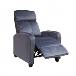PORTER Πολυθρόνα Relax Σαλονιού - Καθιστικού Γκρι Velure  68x86x99cm