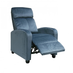PORTER Πολυθρόνα Relax Σαλονιού - Καθιστικού Γκρι - Μπλε Velure  68x86x99cm