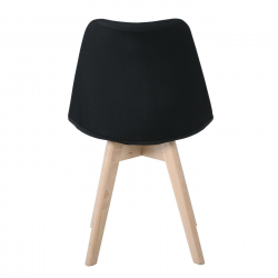 MARTIN Καρέκλα Οξιά Φυσικό, Ύφασμα Μαύρο, Μονταρισμένη Ταπετσαρία  49x57x82cm