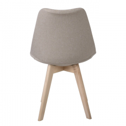 MARTIN Καρέκλα Οξιά Φυσικό, Ύφασμα Μπεζ, Μονταρισμένη Ταπετσαρία  49x57x82cm