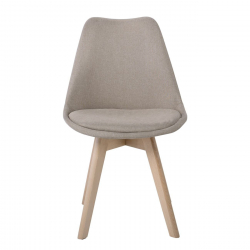 MARTIN Καρέκλα Οξιά Φυσικό, Ύφασμα Μπεζ, Μονταρισμένη Ταπετσαρία  49x57x82cm