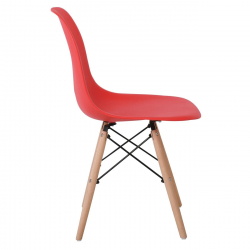 ART Wood Καρέκλα Τραπεζαρίας - Κουζίνας, Πόδια Οξιά, Κάθισμα PP Κόκκινο - 1 Step K/D  46x52x82cm