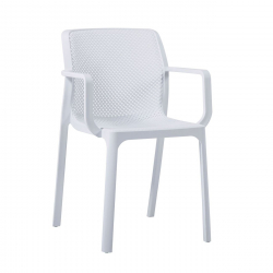 DORIAN Πολυθρόνα Kήπου Βεράντας PP-UV Άσπρο  54x55x83cm