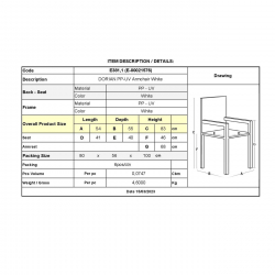 DORIAN Πολυθρόνα Kήπου Βεράντας PP-UV Άσπρο  54x55x83cm