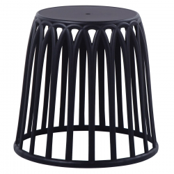 SABA Σκαμπό, Στοιβαζόμενο, PP-UV Μαύρο  Φ46cm H.44cm ( Kάθισμα Φ33cm)