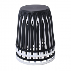 SABA Σκαμπό, Στοιβαζόμενο, PP-UV Μαύρο  Φ46cm H.44cm ( Kάθισμα Φ33cm)