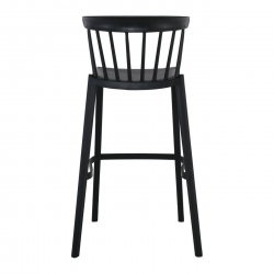 WEST Σκαμπό BAR με Πλάτη, PP-UV Μαύρο  54x51x103cm