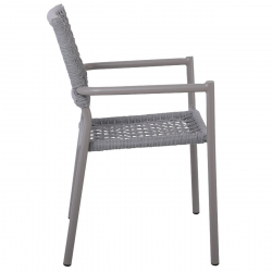 MIRANDA ΠΟΛΥΘΡΟΝΑ ALU/PU ROPE ΓΚΡΙ 56x60x86cm