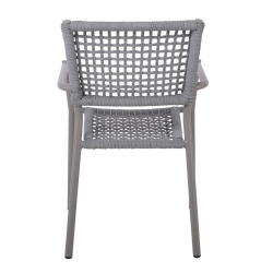 MIRANDA ΠΟΛΥΘΡΟΝΑ ALU/PU ROPE ΓΚΡΙ 56x60x86cm