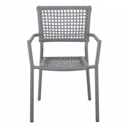 MIRANDA ΠΟΛΥΘΡΟΝΑ ALU/PU ROPE ΓΚΡΙ 56x60x86cm