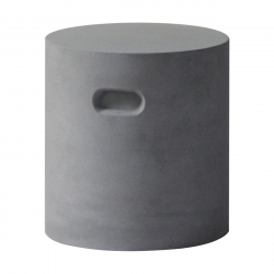 CONCRETE Cylinder Σκαμπό Κήπου - Βεράντας, Cement Grey  Φ 37cm H.40cm