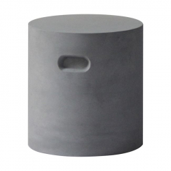CONCRETE Cylinder Σκαμπό Κήπου - Βεράντας, Cement Grey  Φ 37cm H.40cm