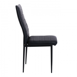 JETTA Καρέκλα Τραπεζαρίας Κουζίνας, Μέταλλο Βαφή Μαύρο Pvc Μαύρο  40x50x95cm