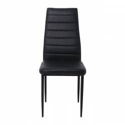 JETTA Καρέκλα Τραπεζαρίας Κουζίνας, Μέταλλο Βαφή Μαύρο Pvc Μαύρο  40x50x95cm