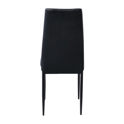 JETTA Καρέκλα Τραπεζαρίας Κουζίνας, Μέταλλο Βαφή Μαύρο Pvc Μαύρο  40x50x95cm