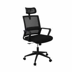 BF2020 Πολυθρόνα Γραφείου Διευθυντή Mesh Μαύρο  60x63x109/119cm