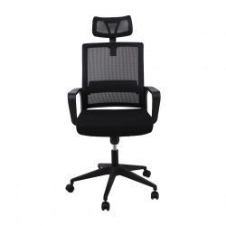 BF2020 Πολυθρόνα Γραφείου Διευθυντή Mesh Μαύρο  60x63x109/119cm