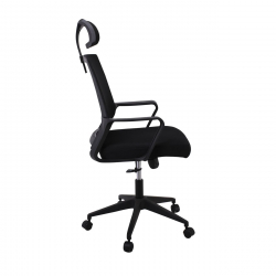 BF2020 Πολυθρόνα Γραφείου Διευθυντή Mesh Μαύρο  60x63x109/119cm