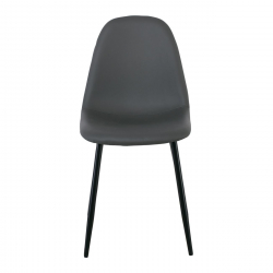 CELINA Καρέκλα Μέταλλο Βαφή Μαύρο, Pvc Γκρι  45x54x85cm