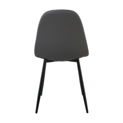 CELINA Καρέκλα Μέταλλο Βαφή Μαύρο, Pvc Γκρι  45x54x85cm