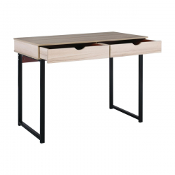 ΓΡΑΦΕΙΟ με 2 Συρτάρια Μέταλλο Βαφή Μαύρο - Maple  100x48x75cm