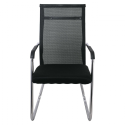 ALTA Πολυθρόνα Γραφείου Επισκέπτη Χρώμιο, Mesh Μαύρο  54x64x100cm