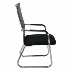ALTA Πολυθρόνα Γραφείου Επισκέπτη Χρώμιο, Mesh Μαύρο  54x64x100cm