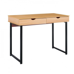 ΓΡΑΦΕΙΟ με 2 Συρτάρια Μέταλλο Βαφή Μαύρο - Φυσικό  100x48x75cm