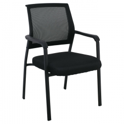 ASCO Πολυθρόνα Γραφείου Επισκέπτη Μέταλλο Βαφή Μαύρο, Mesh - Ύφασμα Μαύρο  61x64x92cm