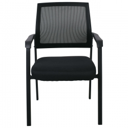 ASCO Πολυθρόνα Γραφείου Επισκέπτη Μέταλλο Βαφή Μαύρο, Mesh - Ύφασμα Μαύρο  61x64x92cm