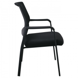 ASCO Πολυθρόνα Γραφείου Επισκέπτη Μέταλλο Βαφή Μαύρο, Mesh - Ύφασμα Μαύρο  61x64x92cm