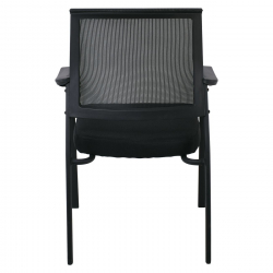 ASCO Πολυθρόνα Γραφείου Επισκέπτη Μέταλλο Βαφή Μαύρο, Mesh - Ύφασμα Μαύρο  61x64x92cm