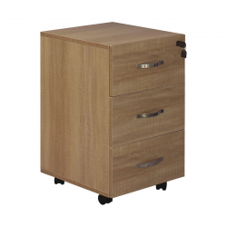 UNIT Συρταριέρα Γραφείου, 3 Συρτάρια, Τροχήλατη, Melamine Απόχρωση Sonoma  38x42x63cm
