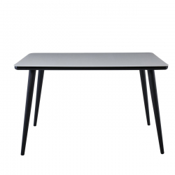 UNION Τραπέζι Τραπεζαρίας Κουζίνας, Μέταλλο Βαφή Μαύρο Γυαλί Άσπρο  130x80x75cm