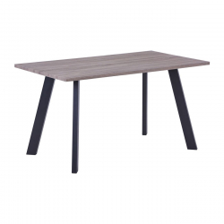 BAXTER Τραπέζι Κουζίνας Τραπεζαρίας, Μέταλλο Βαφή Μαύρο, Sonoma Oak  140x80x75cm