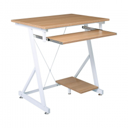 UNIT Γραφείο Η/Υ Μέταλλο Βαφή Άσπρο, Melamine Απόχρωση Sonoma  70x55x75cm