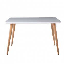 UNION Τραπέζι Τραπεζαρίας Κουζίνας, Μέταλλο Βαφή Φυσικό Γυαλί Άσπρο  120x70x75cm